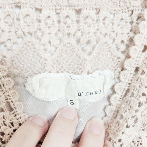 A'reve babydoll ruffle nude mini dress size small - Picture 4 of 5